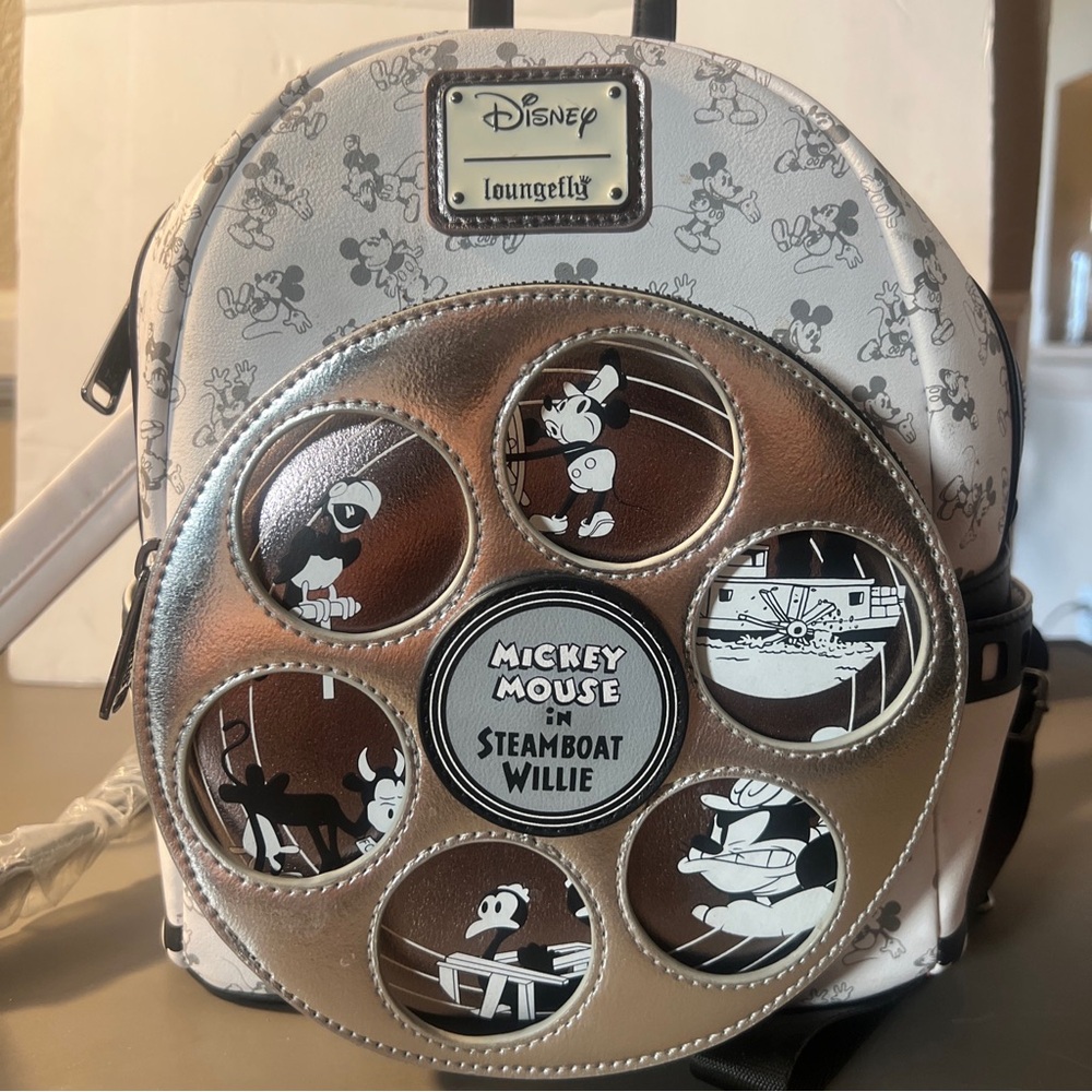 New Disney Loungefly Mickey Mouse steamboat willie mini backpack